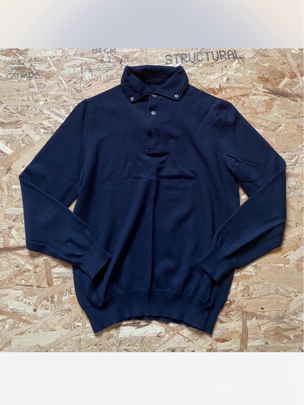 Men's Turtleneck Button-Front Sweater - Navy-Unbranded